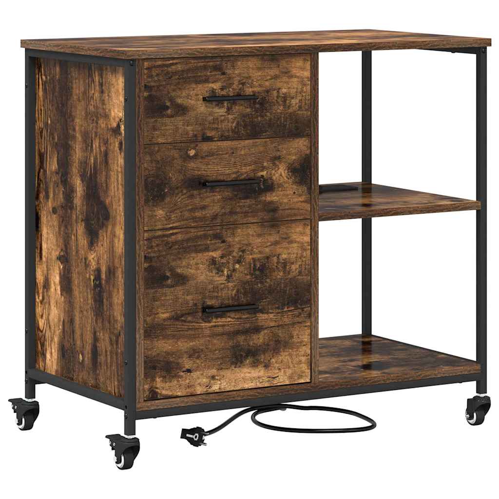 Dulap de birou Stejar afumat 76 x 41 x 72 cm Lemn compozit GartenMobel Dekor