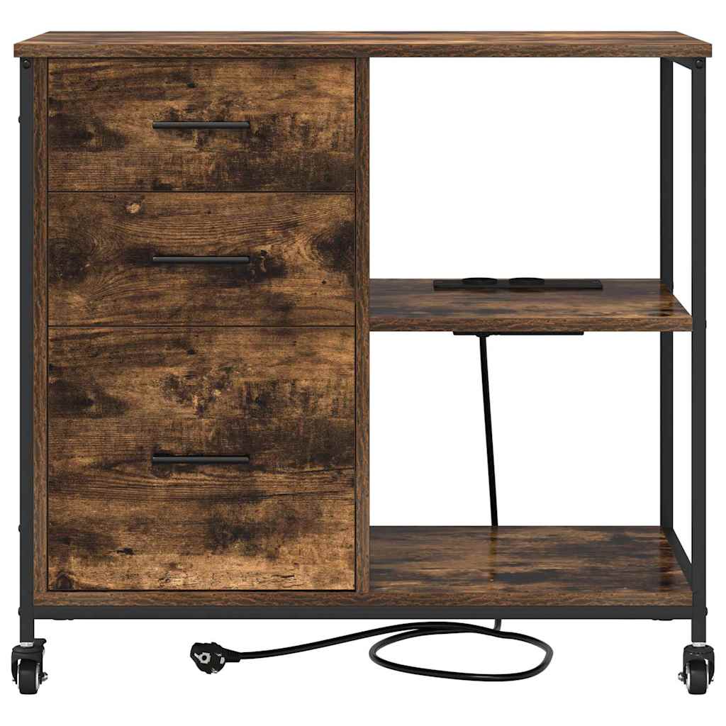 Dulap de birou Stejar afumat 76 x 41 x 72 cm Lemn compozit GartenMobel Dekor