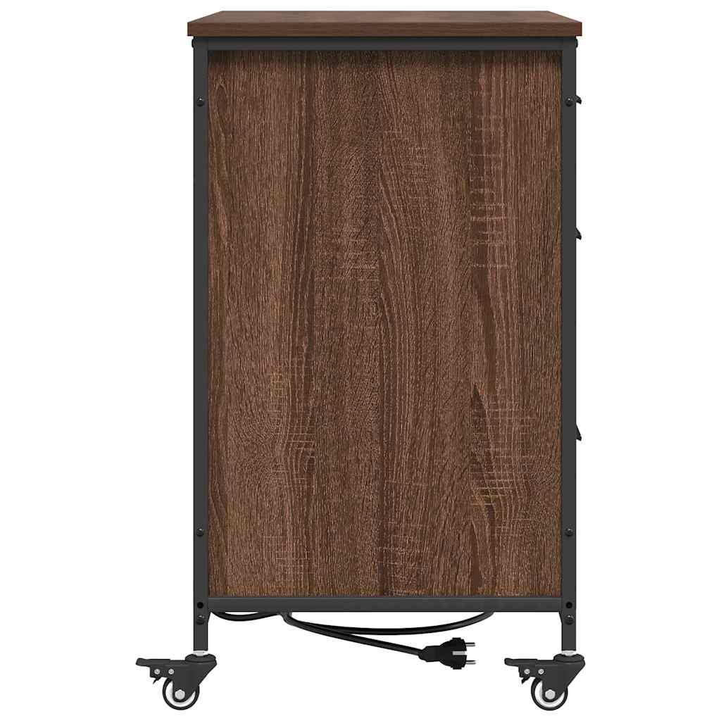Dulap de birou Stejar brun 76 x 41 x 72 cm Lemn compozit GartenMobel Dekor