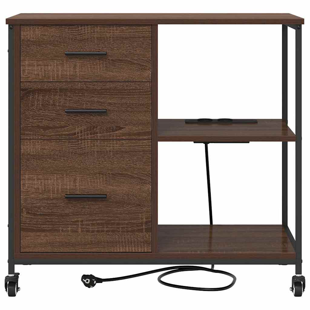 Dulap de birou Stejar brun 76 x 41 x 72 cm Lemn compozit GartenMobel Dekor