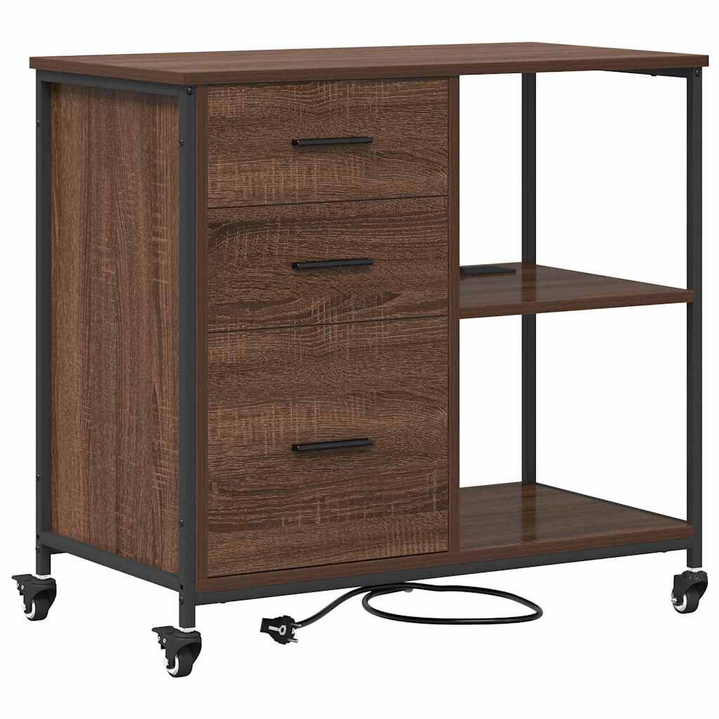 Dulap de birou Stejar brun 76 x 41 x 72 cm Lemn compozit GartenMobel Dekor