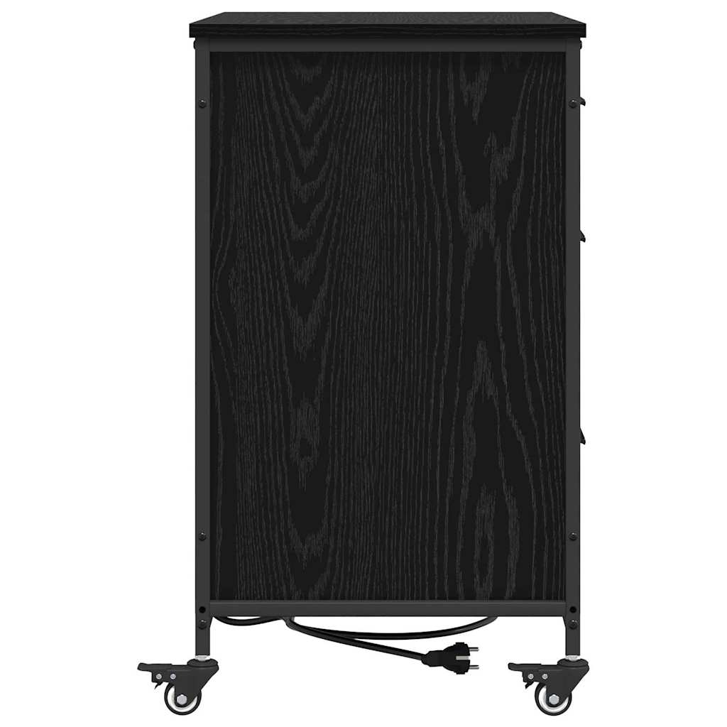 Dulap de birou Stejar negru 76 x 41 x 72 cm Lemn compozit GartenMobel Dekor