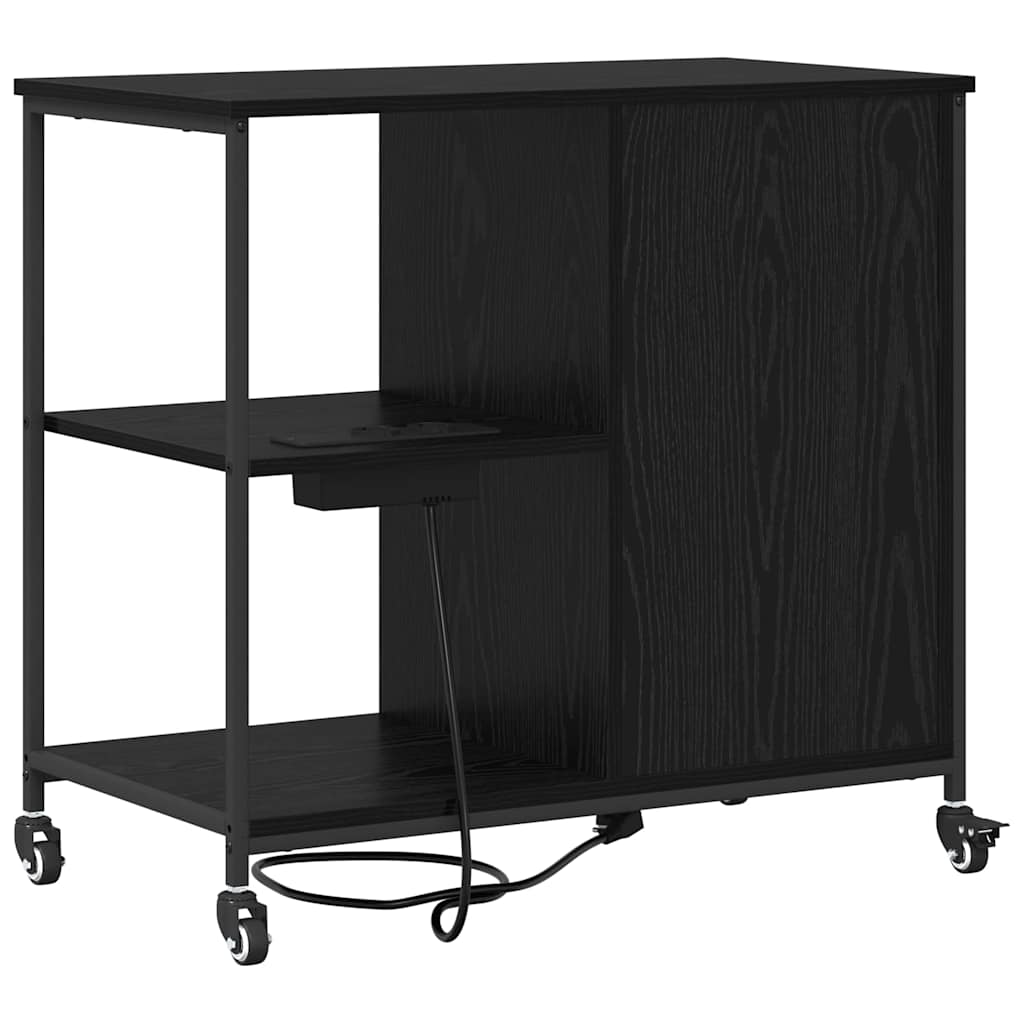 Dulap de birou Stejar negru 76 x 41 x 72 cm Lemn compozit GartenMobel Dekor