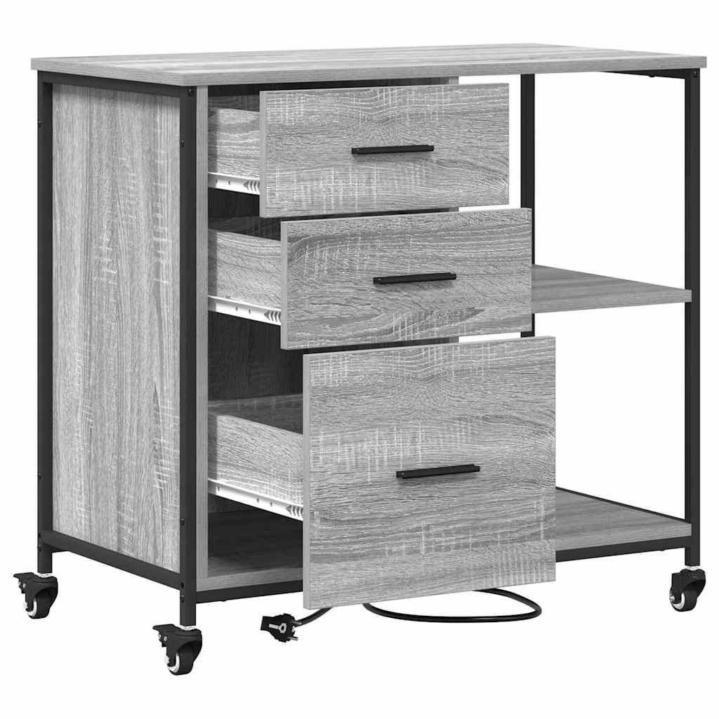 Dulap de birou sonoma gri 76 x 41 x 72 cm Lemn compozit GartenMobel Dekor