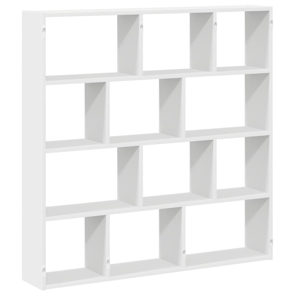 Raft cubic de perete cu 12 compartimente alb lemn prelucrat GartenMobel Dekor