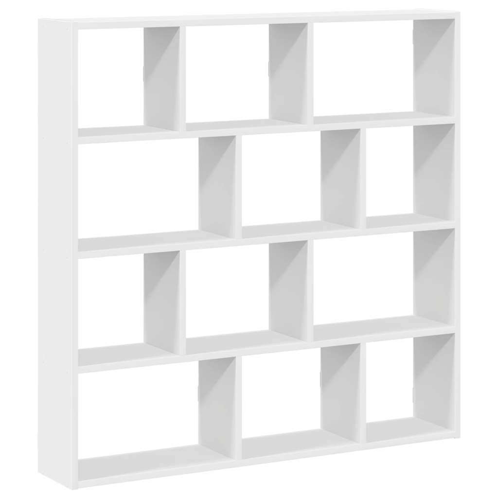 Raft cubic de perete cu 12 compartimente alb lemn prelucrat GartenMobel Dekor
