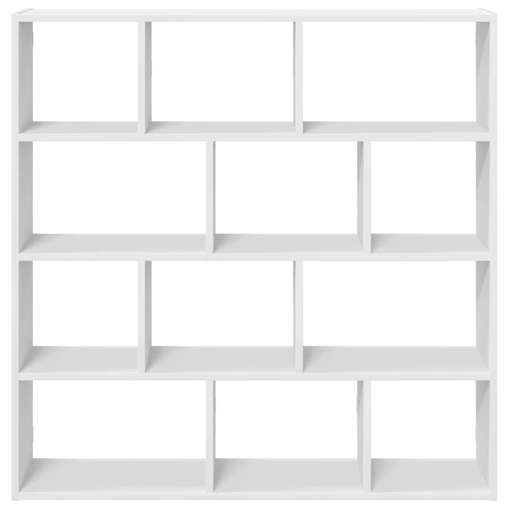 Raft cubic de perete cu 12 compartimente alb lemn prelucrat GartenMobel Dekor