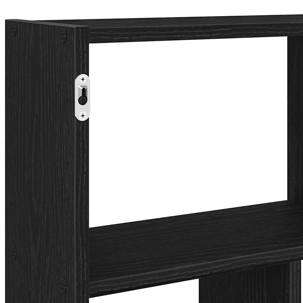 Raft cubic de perete cu 12 compartimente negru lemn prelucrat GartenMobel Dekor