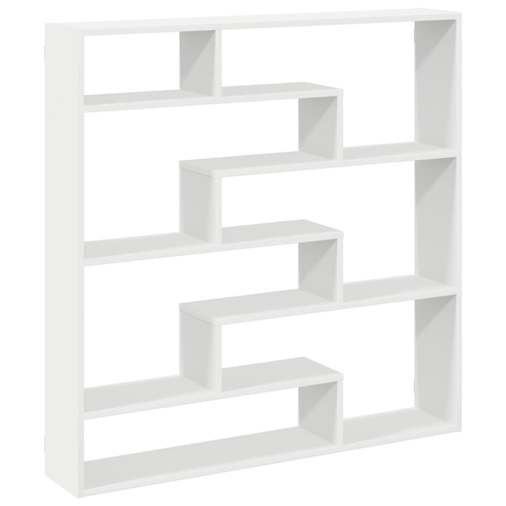 Raft cubic de perete cu 7 compartimente alb lemn prelucrat GartenMobel Dekor