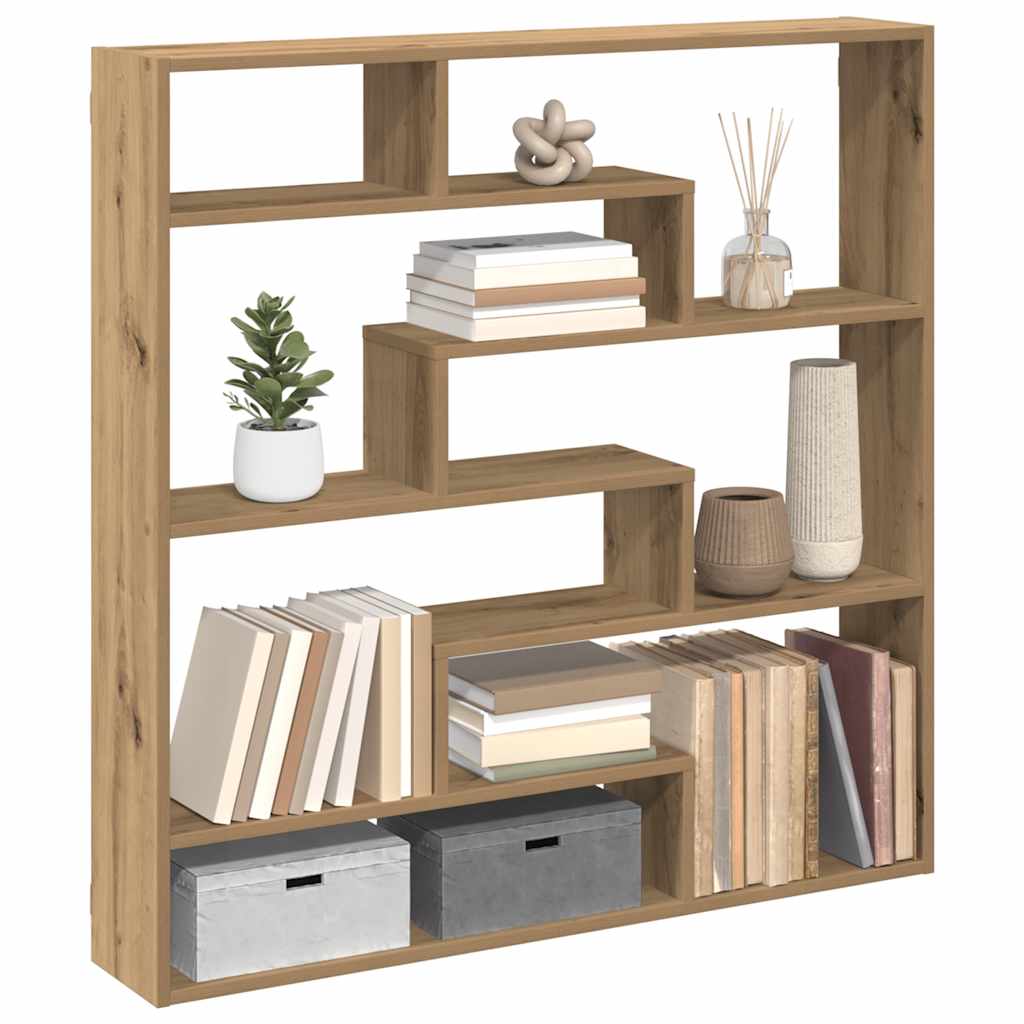 Raft cubic de perete cu 7 compartimente stejar artizanal lemn GartenMobel Dekor