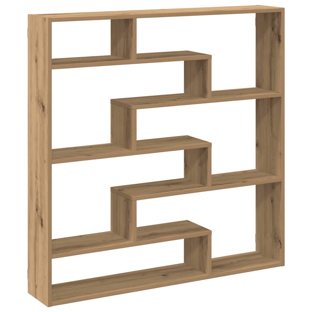 Raft cubic de perete cu 7 compartimente stejar artizanal lemn GartenMobel Dekor