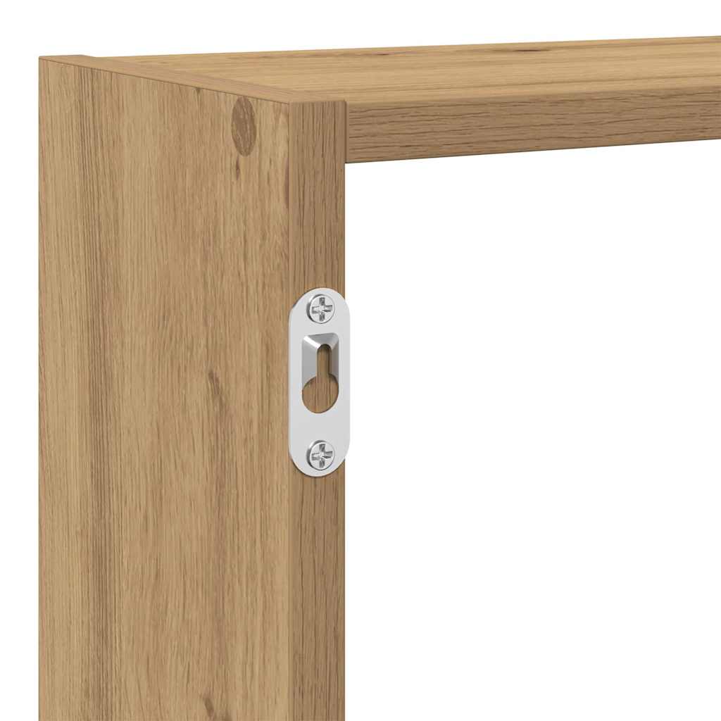 Raft cubic de perete cu 7 compartimente stejar artizanal lemn GartenMobel Dekor