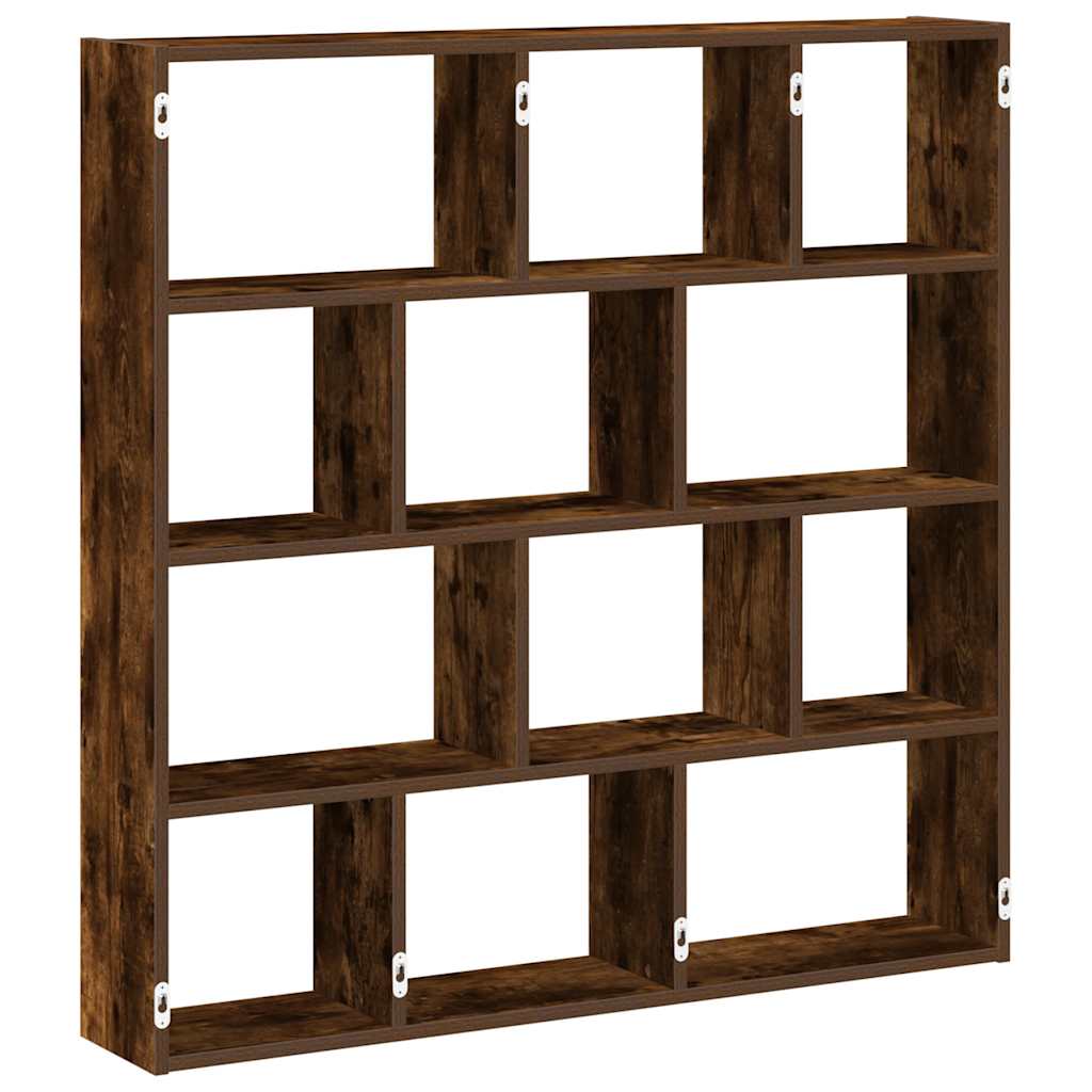 Raft cubic perete 12compartimente stejar fumuriu lemn prelucrat GartenMobel Dekor
