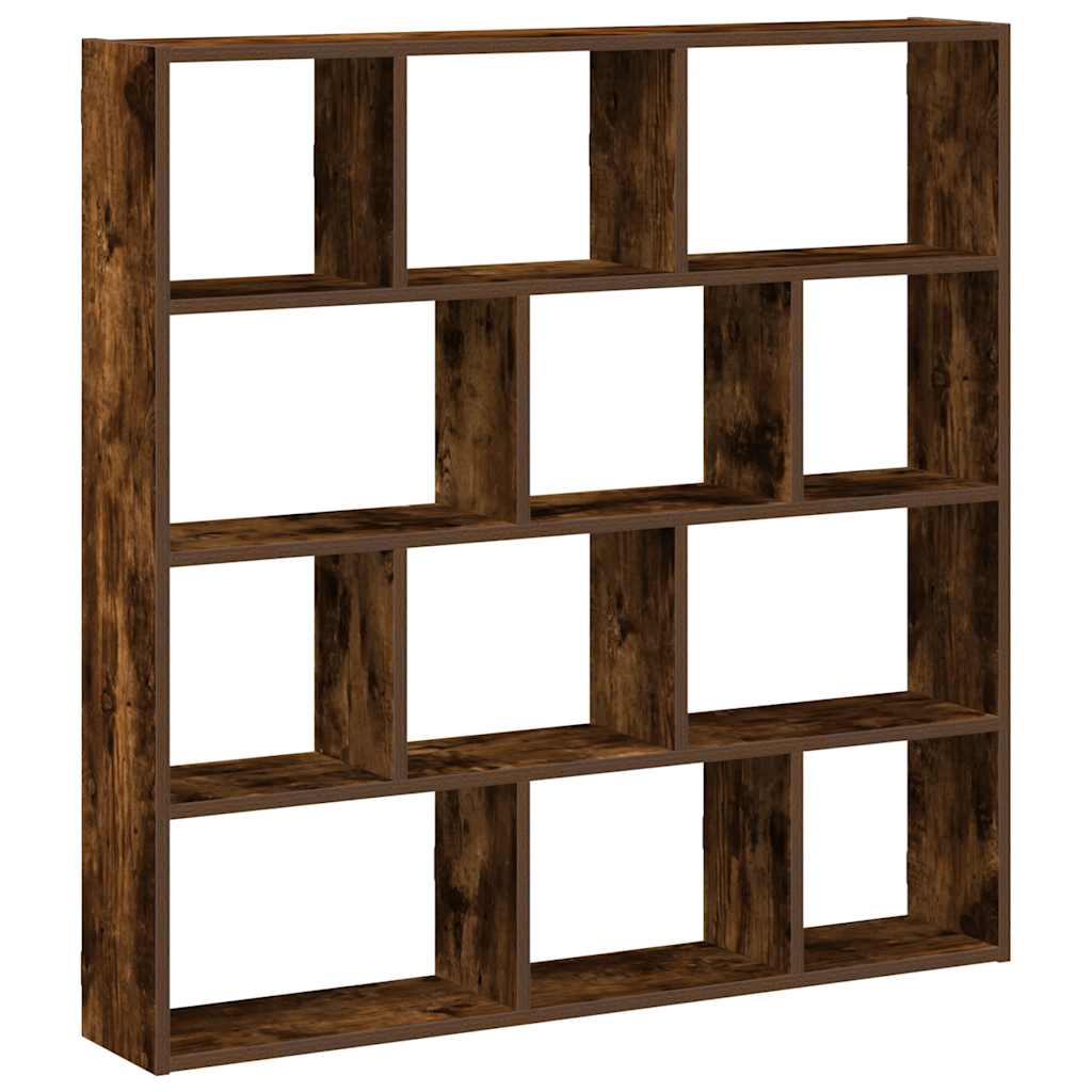 Raft cubic perete 12compartimente stejar fumuriu lemn prelucrat GartenMobel Dekor