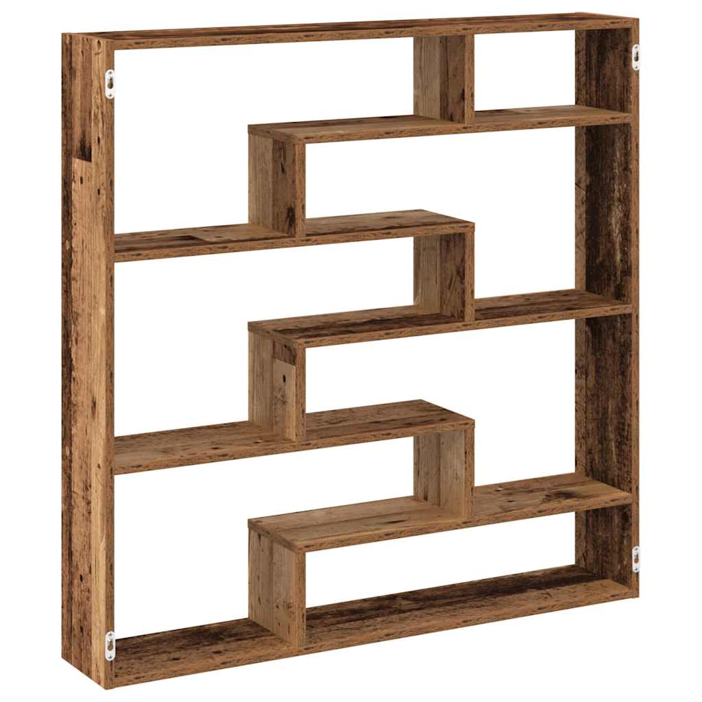 Raft cubic perete cu 7 compartimente lemn vechi lemn prelucrat GartenMobel Dekor