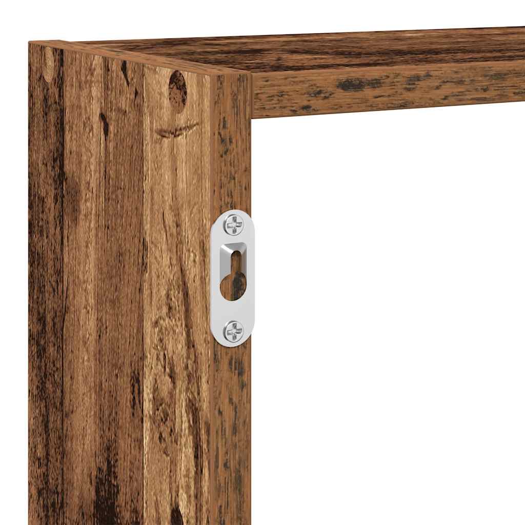 Raft cubic perete cu 7 compartimente lemn vechi lemn prelucrat GartenMobel Dekor