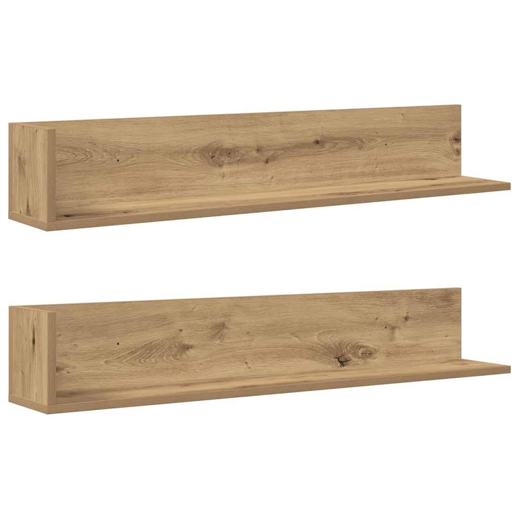 Rafturi perete 2 buc., stejar artizanal, 100x16,5x16,5 cm, lemn GartenMobel Dekor