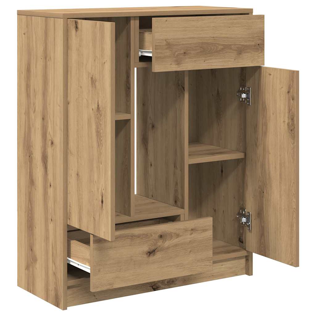 Bufetă cu sertare și uși Stejar Artisan 73x31x90 cm GartenMobel Dekor
