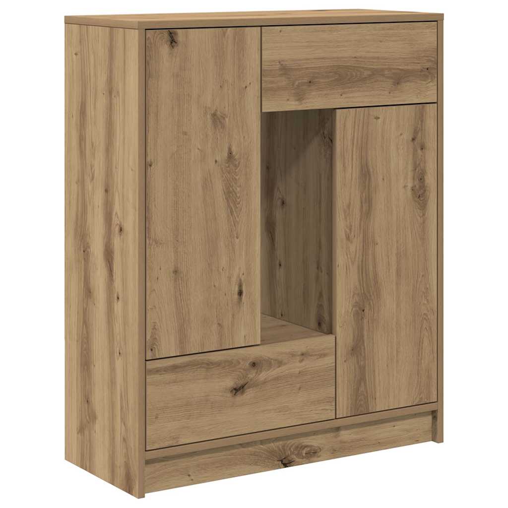 Bufetă cu sertare și uși Stejar Artisan 73x31x90 cm GartenMobel Dekor