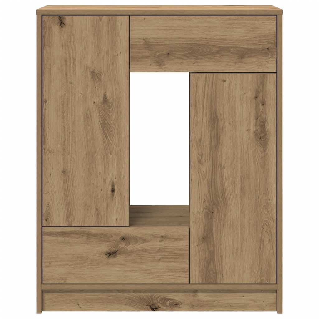 Bufetă cu sertare și uși Stejar Artisan 73x31x90 cm GartenMobel Dekor