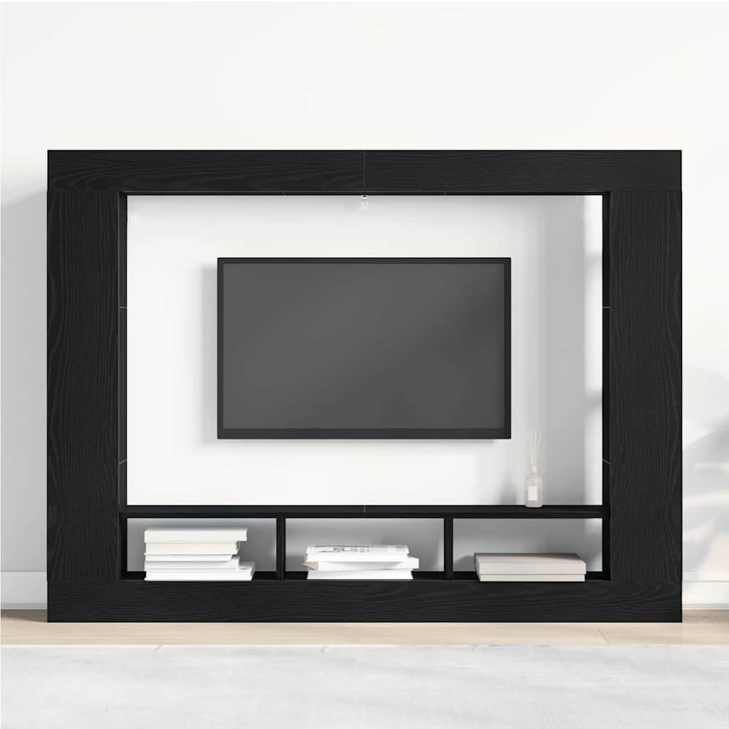 Cabinet TV Stejar negru 152 x 22 x 113 cm Lemn compozit GartenMobel Dekor