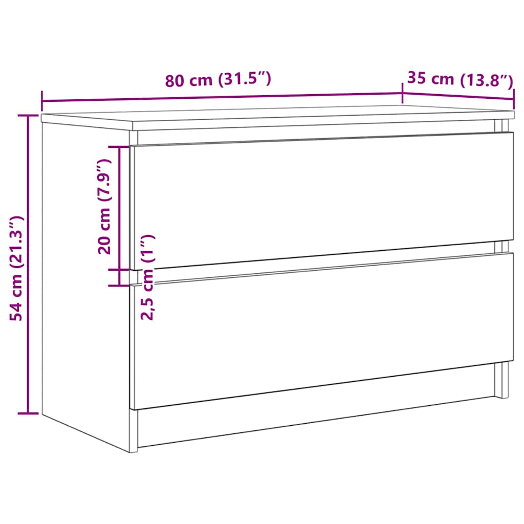 Dulap TV alb 80x35x54 cm lemn prelucrat GartenMobel Dekor