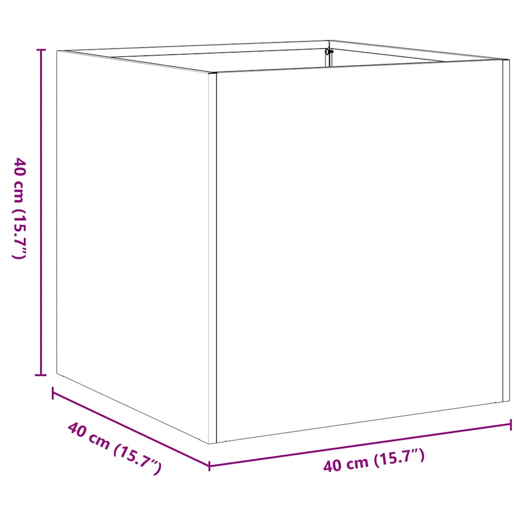 Jardinieră Rusty 40x40x40 cm Oțel pentru intemperii GartenMobel Dekor