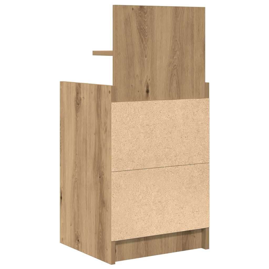 Noptiera cu 2 sertare Artisan Stejar 38x34x80 cm GartenMobel Dekor