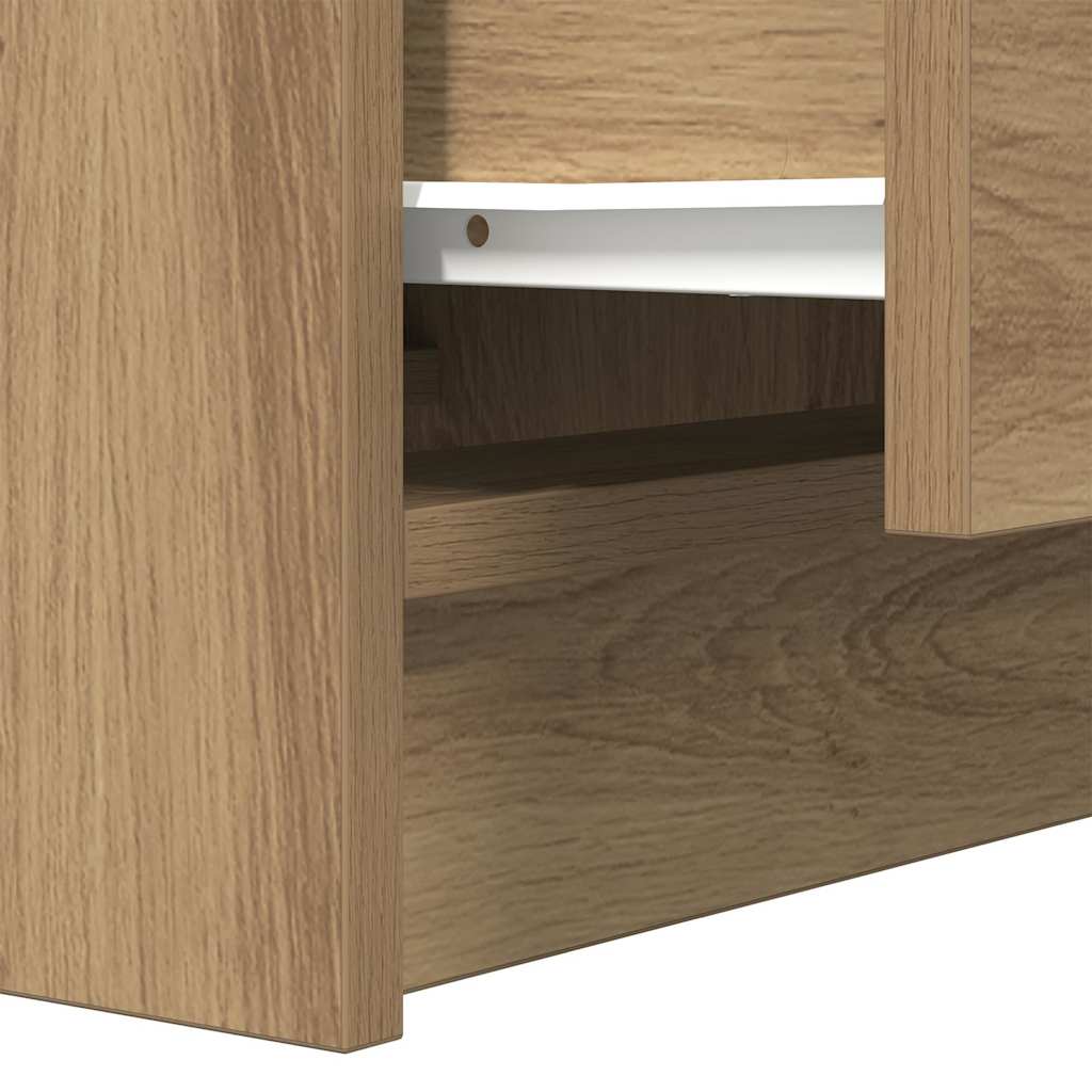 Noptiera cu 2 sertare Artisan Stejar 38x34x80 cm GartenMobel Dekor