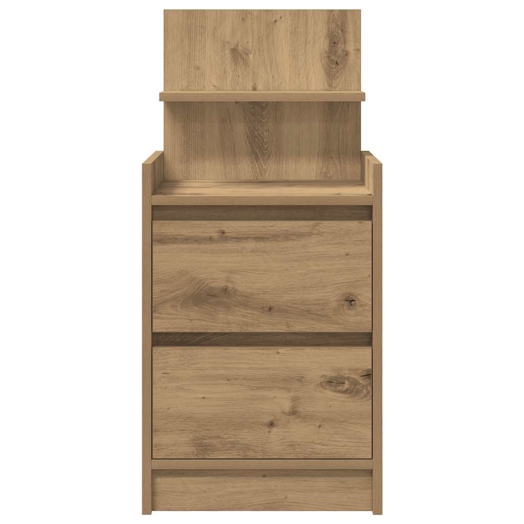 Noptiera cu 2 sertare Artisan Stejar 38x34x80 cm GartenMobel Dekor