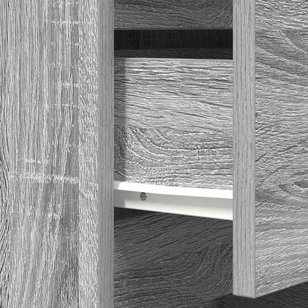 Noptiera cu 3 sertare Gri Sonoma 39x35x65 cm GartenMobel Dekor