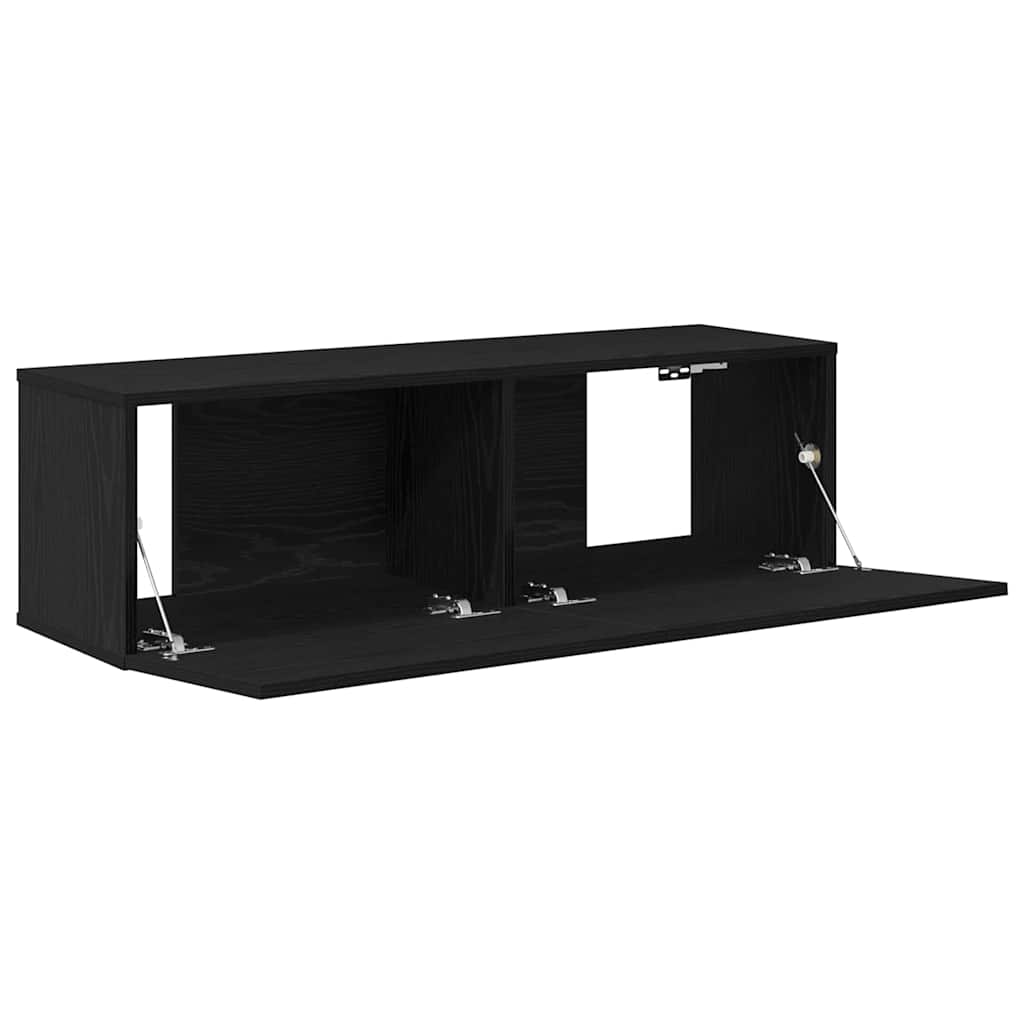 Cabinet TV 2 pcs Negru 100 x 30 x 30 cm Lemn compozit GartenMobel Dekor