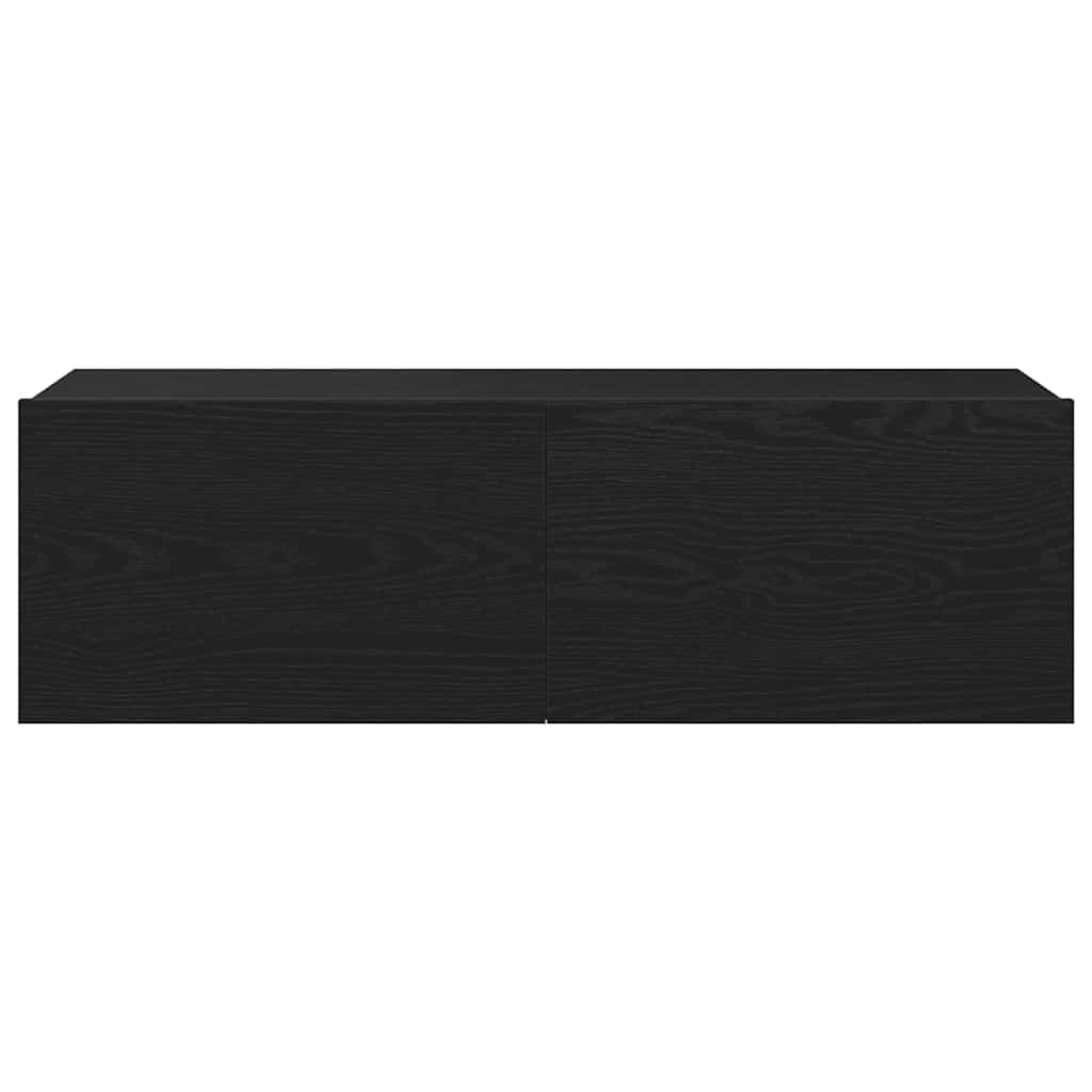 Cabinet TV 2 pcs Negru 100 x 30 x 30 cm Lemn compozit GartenMobel Dekor