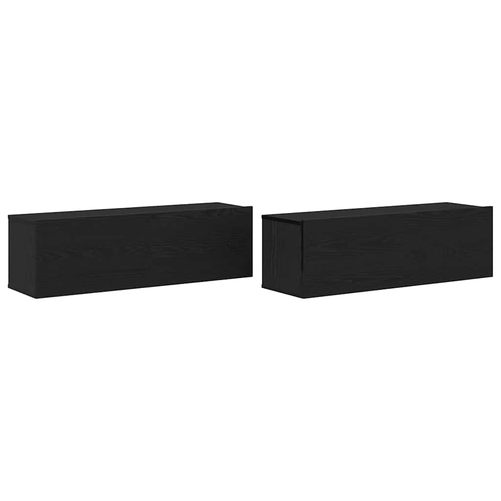 Cabinet TV 2 pcs Negru 100 x 30 x 30 cm Lemn compozit GartenMobel Dekor