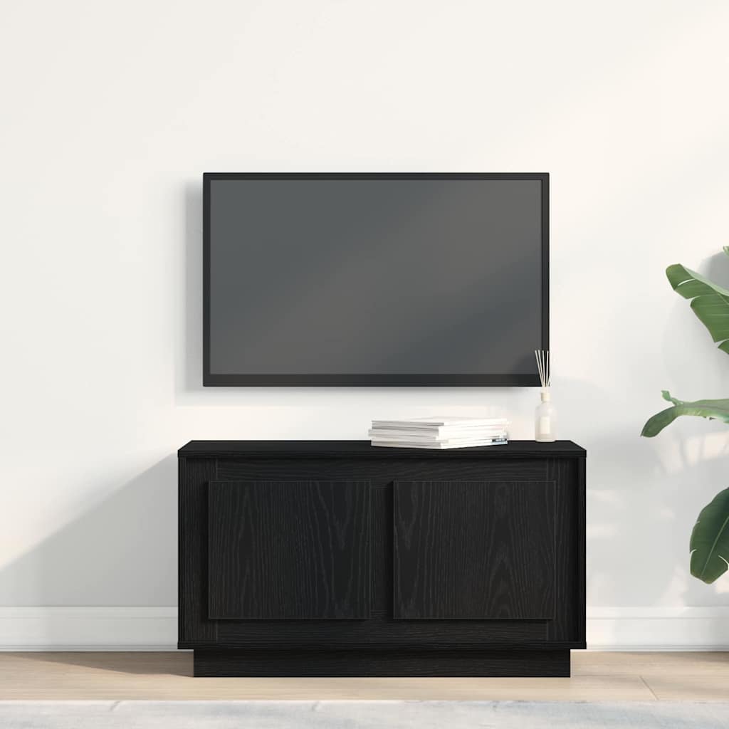 Cabinet TV Stejar negru 80 x 35 x 45 cm Lemn compozit GartenMobel Dekor