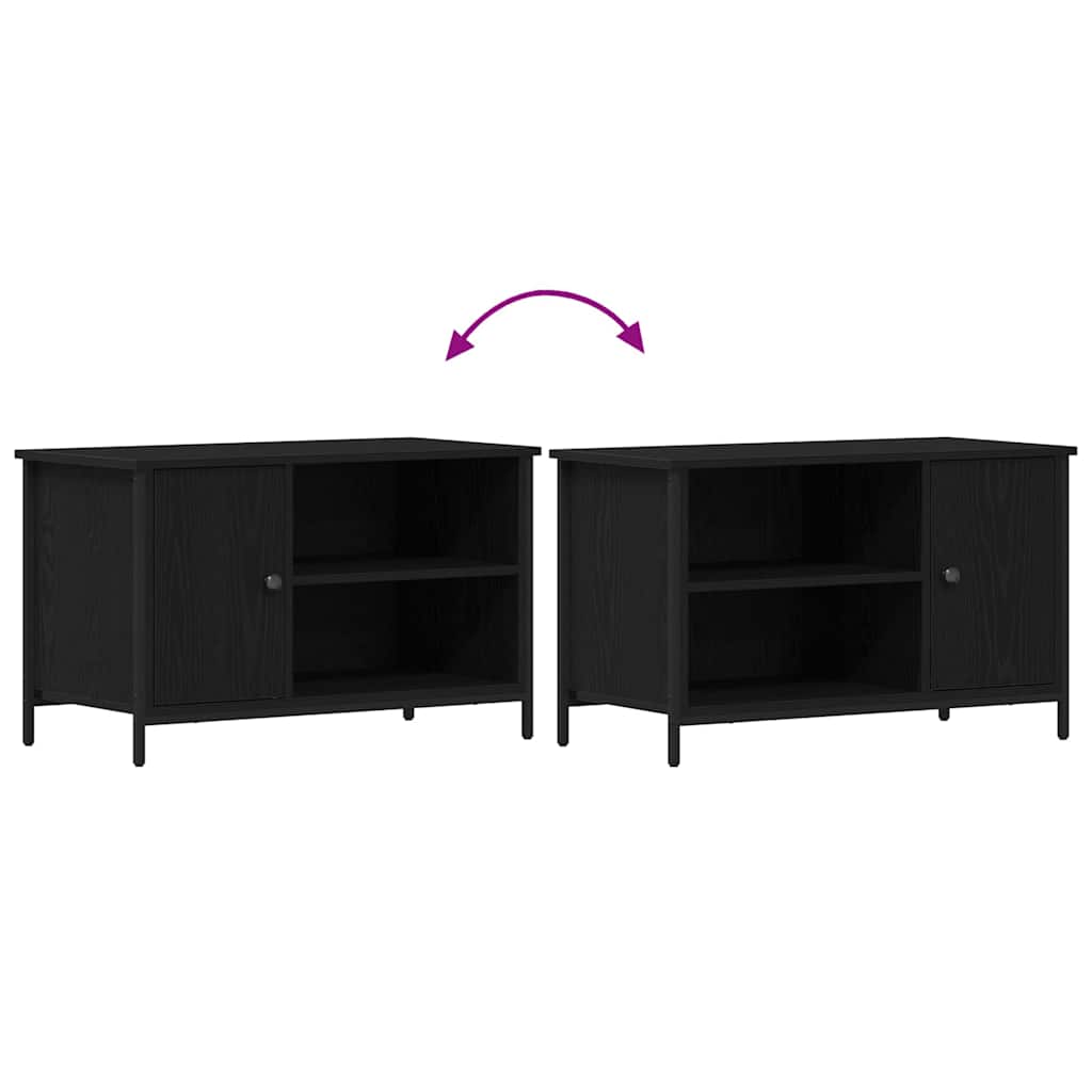Cabinet TV Stejar negru 80 x 40 x 50 cm Lemn compozit GartenMobel Dekor