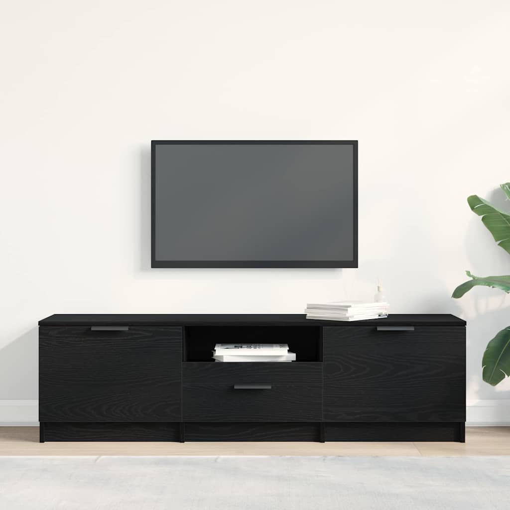 Cabinet TV cu sertar Negru 140 x 35 x 40 cm Lemn compozit GartenMobel Dekor