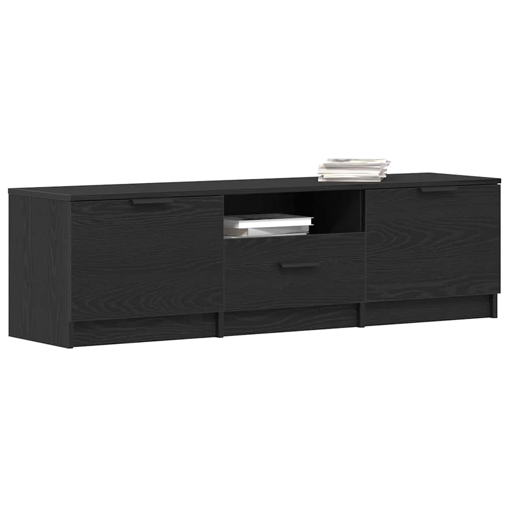 Cabinet TV cu sertar Negru 140 x 35 x 40 cm Lemn compozit GartenMobel Dekor