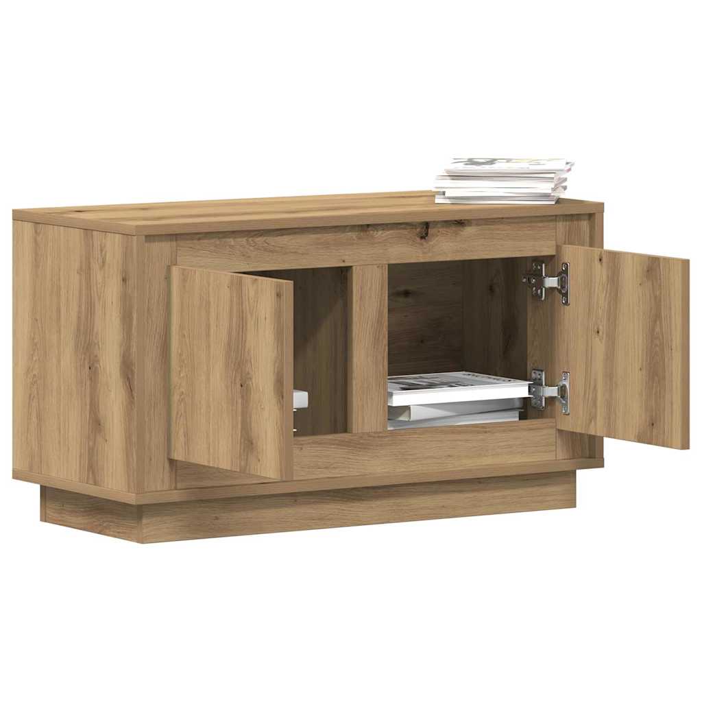 Cabinet TV stejar artizanal 80 x 35 x 45 cm Lemn compozit GartenMobel Dekor