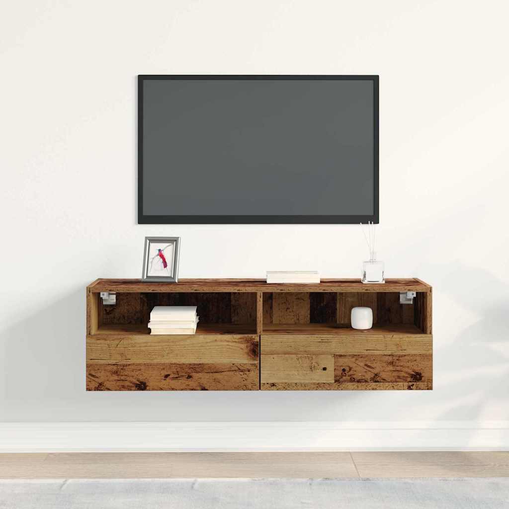 Dulap TV de perete Lemn vechi 100 x 30 x 30 cm Lemn compozit GartenMobel Dekor