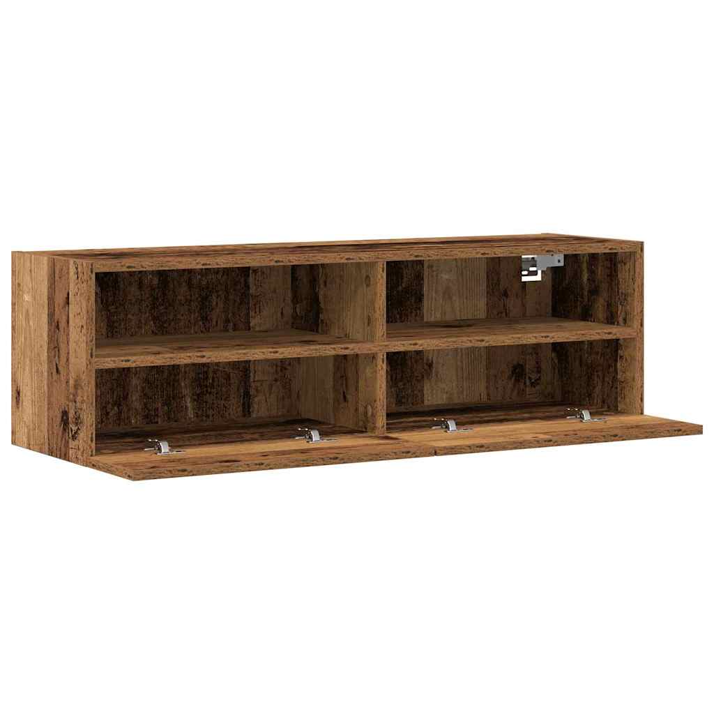 Dulap TV de perete Pe perete 2 pcs Lemn Vechi 100 x 30 x 30 cm GartenMobel Dekor