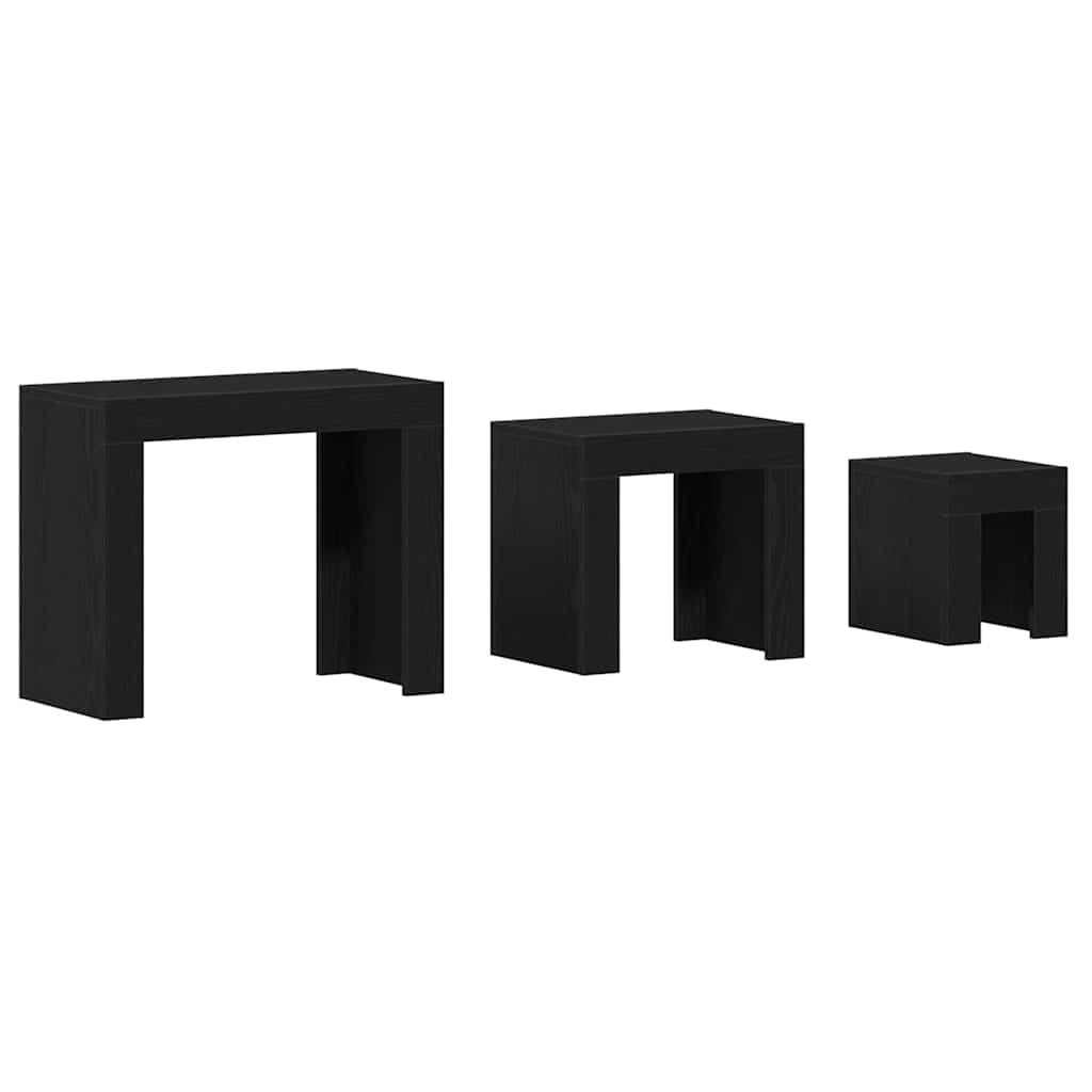Masa de cuibărit 3 pcs Stejar negru 61 x 30 x 50 cm GartenMobel Dekor