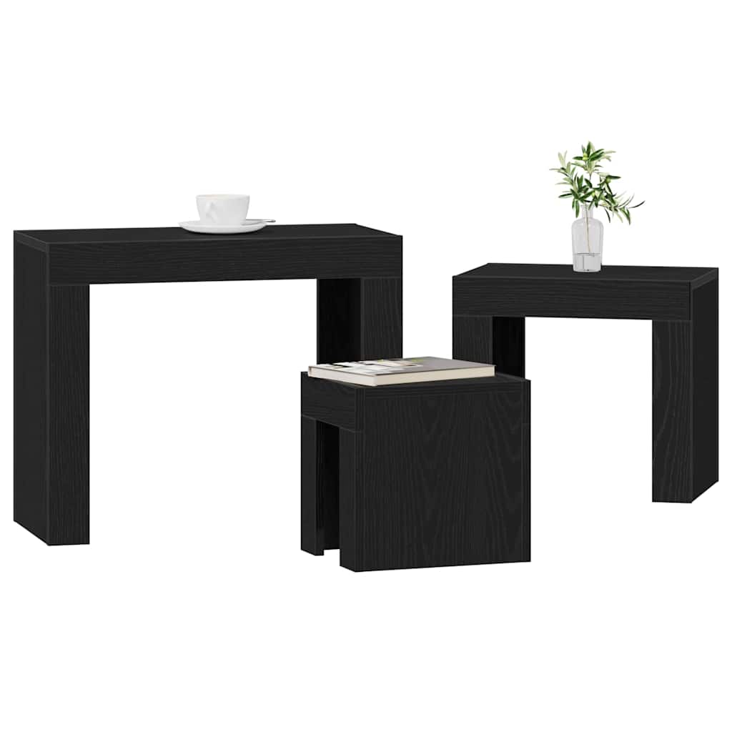Masa de cuibărit 3 pcs Stejar negru 61 x 30 x 50 cm GartenMobel Dekor