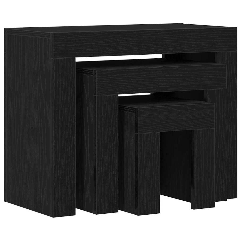 Masa de cuibărit 3 pcs Stejar negru 61 x 30 x 50 cm GartenMobel Dekor