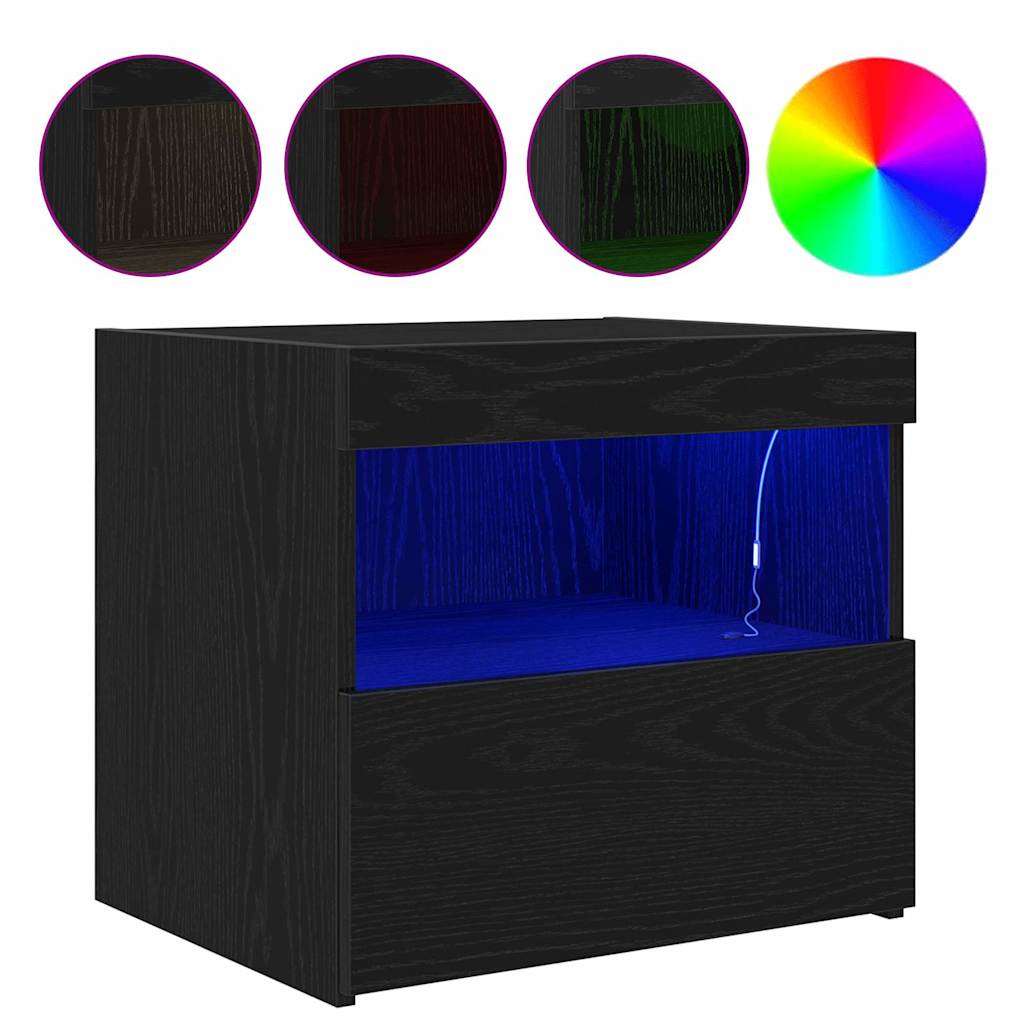 Noptieră 2 pcs Stejar negru 50 x 40 x 45 cm Lemn compozit GartenMobel Dekor