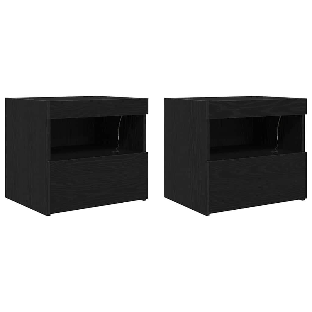 Noptieră 2 pcs Stejar negru 50 x 40 x 45 cm Lemn compozit GartenMobel Dekor