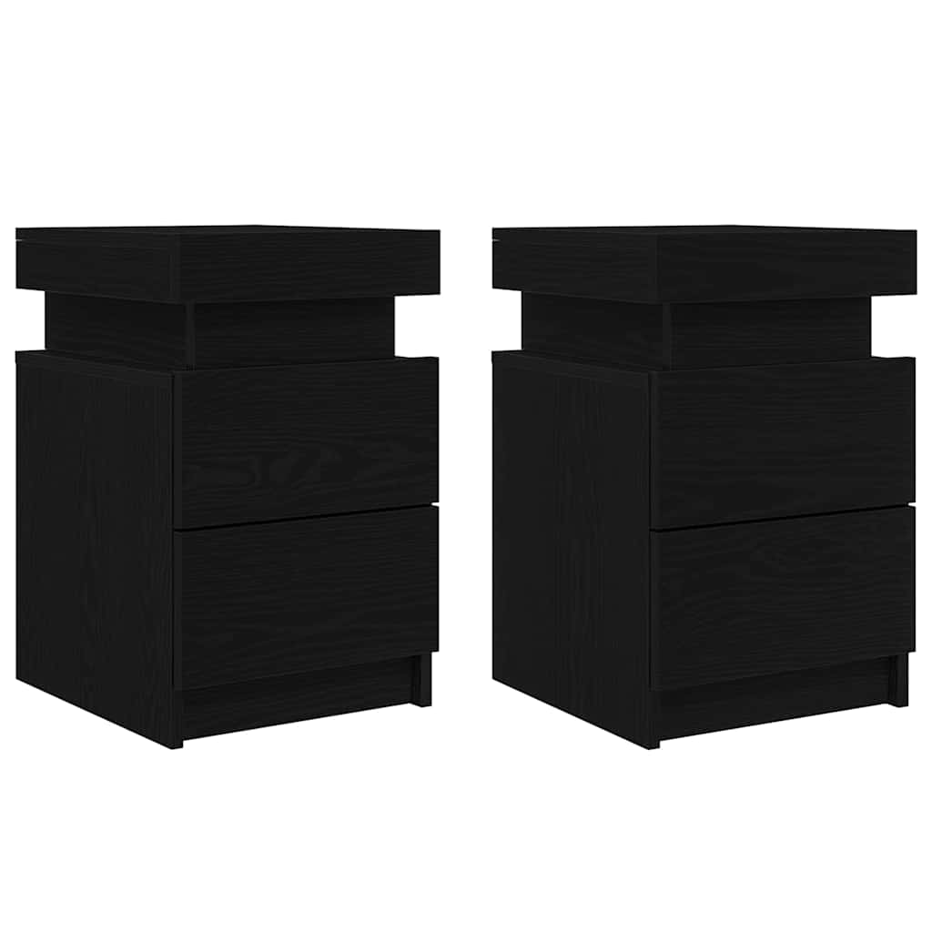 Noptieră cu 2 pcs Stejar negru 35 x 39 x 55 cm Lemn compozit GartenMobel Dekor