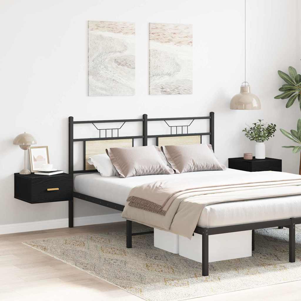 Noptieră suspendată 2 pcs Stejar negru 35 x 35 x 20 cm GartenMobel Dekor