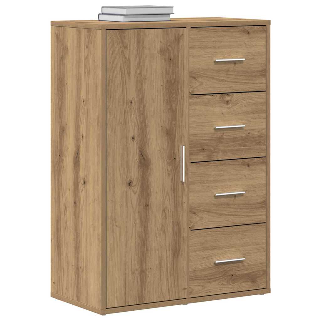 Bufet cu sertar stejar artizanal 60 x 31 x 84 cm Lemn compozit GartenMobel Dekor