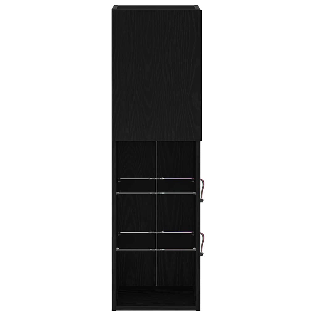 Cabinet TV 2 pcs Negru 30.5 x 30 x 102 cm Lemn compozit GartenMobel Dekor
